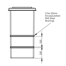 600L ONE PIECE INSULATED GRP WATER TANK