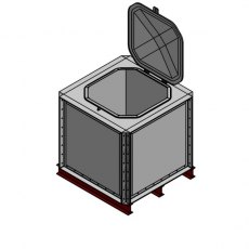 1000 Litre GRP Sectional Water Tank, Internally Flanged Base