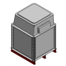 1000 Litre GRP Sectional Water Tank, Internally Flanged Base AB Airgap