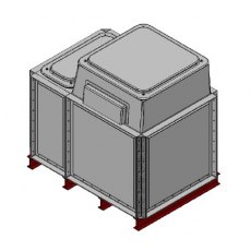 1500 Litre GRP Sectional Water Tank, Internally Flanged Base AB Airgap