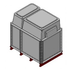 1500 Litre GRP Sectional Water Tank, Internally Flanged Base, Divided, AB Airgap