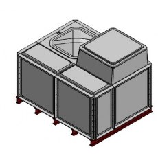 3000 Litre GRP Sectional Water Tank, Internally Flanged Base, AB Airgap (IFB)