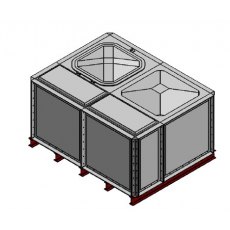 3000 Litre GRP Sectional Water Tank, Internally Flanged Base (IFB)