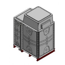 2250 Litre GRP Sectional Water Tank, Internally Flanged Base, AB Airgap (IFB