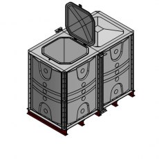 3000 Litre GRP Sectional Water Tank, Internally Flanged Base (IFB)