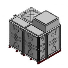 4500 Litre GRP Sectional Water Tank, Internally Flanged Base, AB Airgap (IFB)