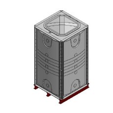 2000 Litre GRP Sectional Water Tank, Internally Flanged Base (IFB)