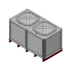 2000 Litre GRP Sectional Water Tank, Internally Flanged Base (IFB) Divided