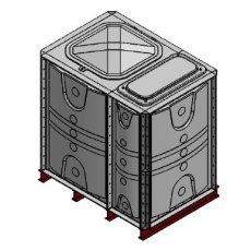 2500 Litre GRP Sectional Water Tank, Internally Flanged Base (IFB) Divided