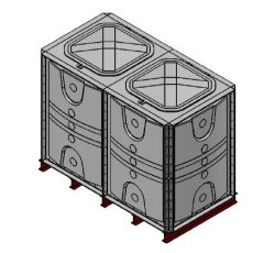 3000 Litre GRP Sectional Water Tank, Internally Flanged Base (IFB) Divided