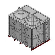 4500 Litre GRP Sectional Water Tank, Internally Flanged Base (IFB) Divided