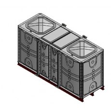 4500 Litre GRP Sectional Water Tank, Internally Flanged Base (IFB) Divided