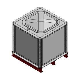 Purewater 1000 Litre GRP Sectional Water Tank, Internally Flanged Base