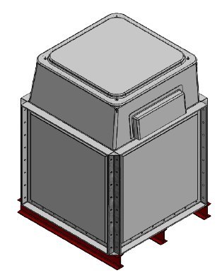 Purewater 1000 Litre GRP Sectional Water Tank, Internally Flanged Base AB Airgap