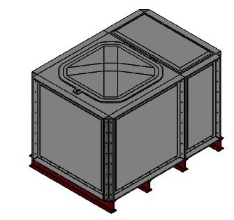 Purewater 1500 Litre GRP Sectional Water Tank, Internally Flanged Base (IFB)