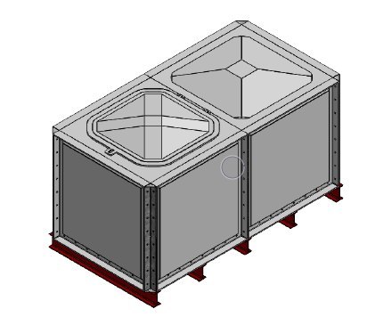 Purewater 2000 Litre GRP Sectional Water Tank, Internally Flanged Base (IFB)