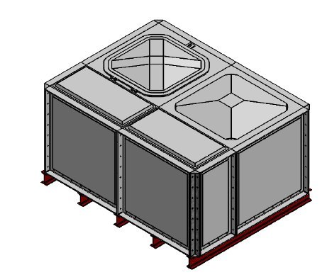 Purewater 3000 Litre GRP Sectional Water Tank, Internally Flanged Base (IFB)