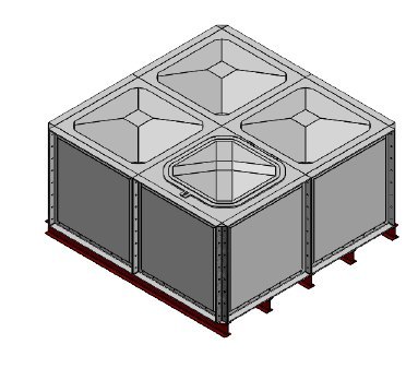 Purewater 4000 Litre GRP Sectional Water Tank, Internally Flanged Base (IFB)