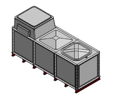 Purewater 3000 Litre GRP Sectional Water Tank, Internally Flanged Base, AB Airgap (IFB)