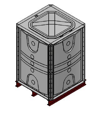 Purewater 1500 Litre GRP Sectional Water Tank, Internally Flanged Base (IFB)