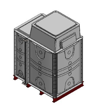 Purewater 2250 Litre GRP Sectional Water Tank, Internally Flanged Base, AB Airgap (IFB