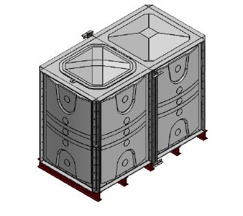 Purewater 3000 Litre GRP Sectional Water Tank, Internally Flanged Base (IFB)