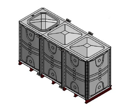 Purewater 4500 Litre GRP Sectional Water Tank, Internally Flanged Base (IFB)