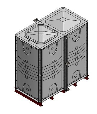 Purewater 4000 Litre GRP Sectional Water Tank, Internally Flanged Base (IFB)