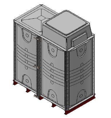 Purewater 4000 Litre GRP Sectional Water Tank, Internally Flanged Base, AB Airgap (IFB)