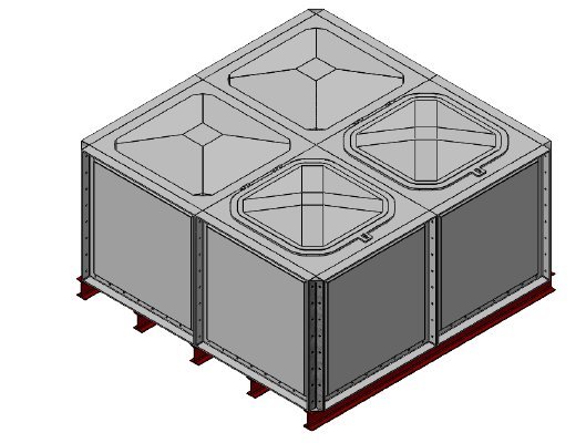 Purewater 4000 Litre GRP Sectional Water Tank, Internally Flanged Base (IFB) Divided