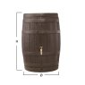 260L Barrica Rain Water Barrel Dimension