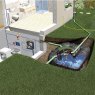 rainwater harvesting system in a garden